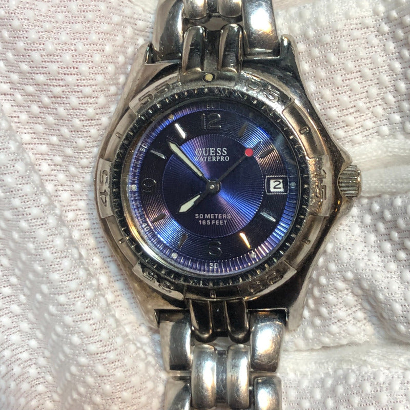 Reloj Guess Mujer Vintage Fines Años 90´s Dial Azul Metálico