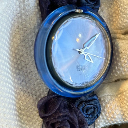 Reloj Swatch Pop King Blue Mujer Año 1998 Correa Floral Raro