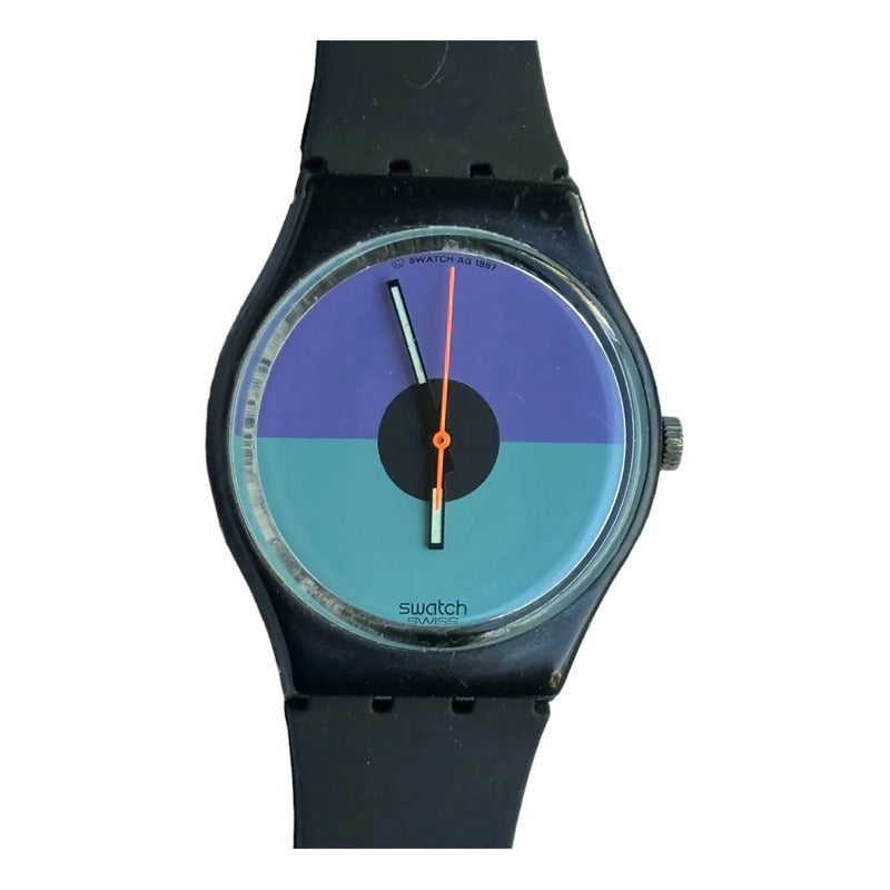 Reloj Swatch Hombre Vintage 1987 Purpura Turquesa Gb12