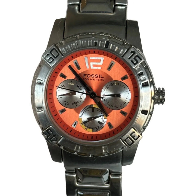 Reloj Fossil Mujer Año 2007 Naranjo Luminoso Diver Urbano