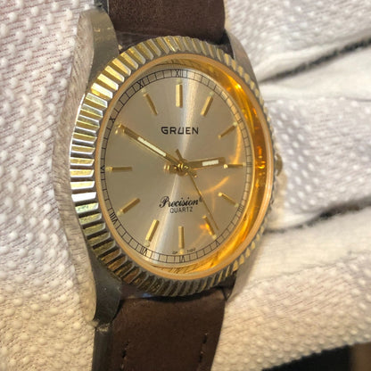 Reloj Gruen Precision Hombre 1995 Bisel Bicolor Swiss Parts