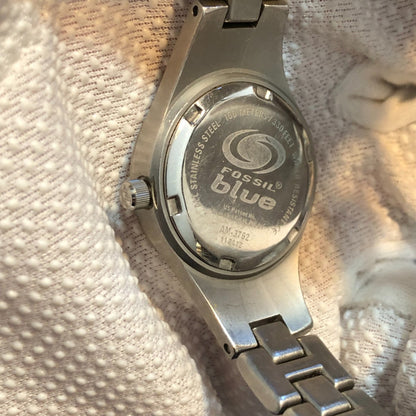Reloj Fossil Mujer Año 2001 Blue Serie Sunburst Acero