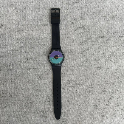 Reloj Swatch Hombre Vintage 1987 Purpura Turquesa Gb12