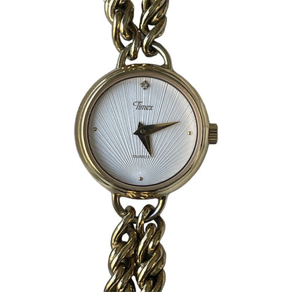 Reloj Timex Mujer Años 90s Dorado Pulsera Cadena Reloj-joya