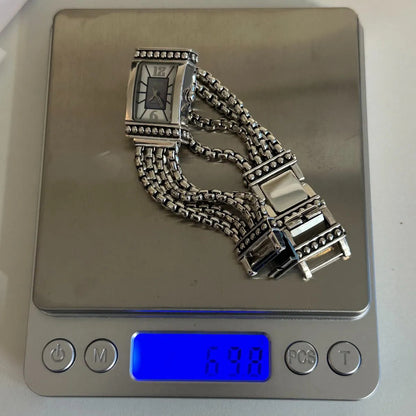 Reloj Ecclissi Mujer Plata Maciza 925 Años 2000s Art Déco 70gramos