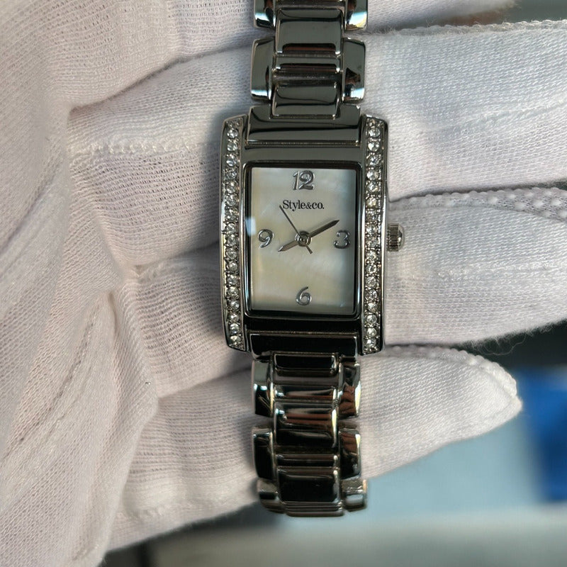 Reloj Joya Style&co Mujer 2008 Madreperla Rectangular Escaso