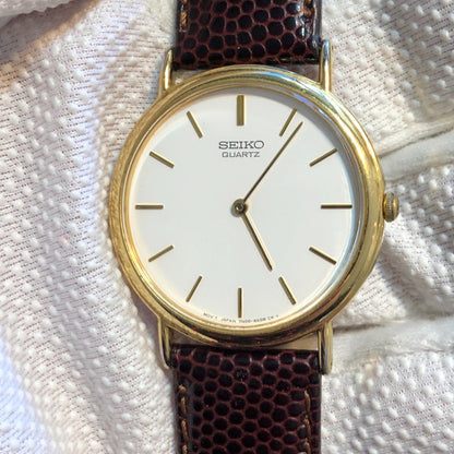 Reloj Seiko Hombre Año 1992 Ultrafino Sin Segundero Dorado