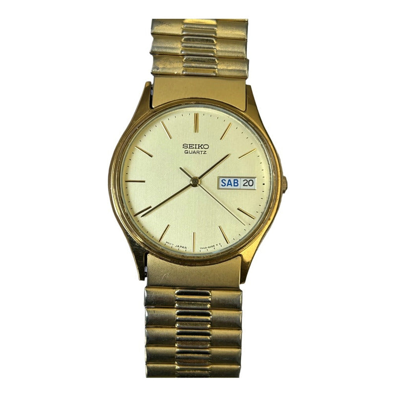 Reloj Seiko Hombre Vintage 1994 Dial Champagne Día-fecha