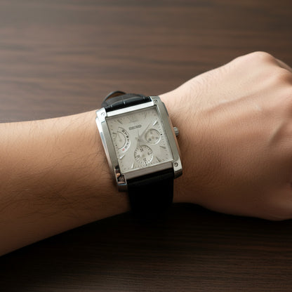 Reloj Seiko Multifunción Hombre Año 2006 Rectangular Japonés