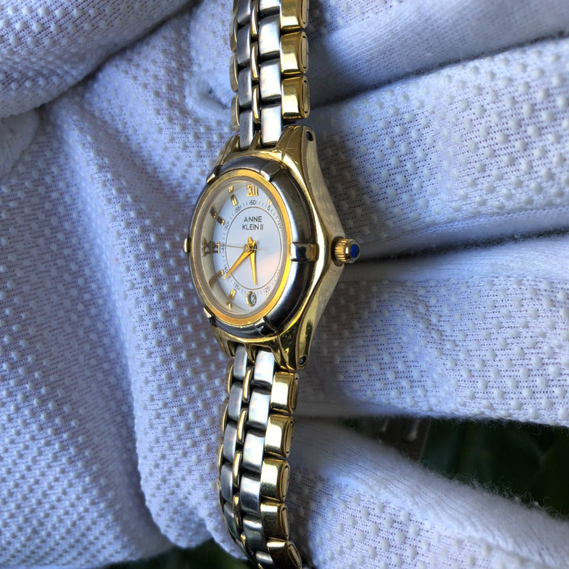 Reloj Anne Klein Ii Mujer Dial Blanco Two Tone 2001 Leer