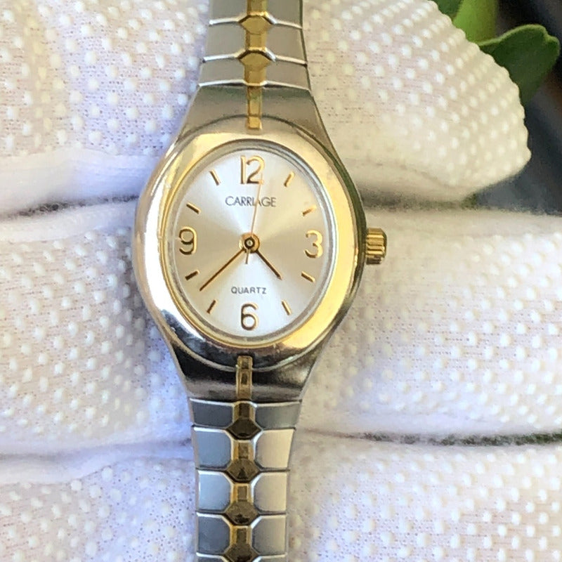 Reloj Carriage By Timex Mujer 2002 Quartz Oval Two Tone Leer