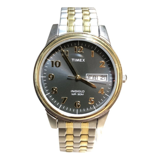 Timex Dos Tonos: Gris Y Dorado Correa Extensible Año 2019