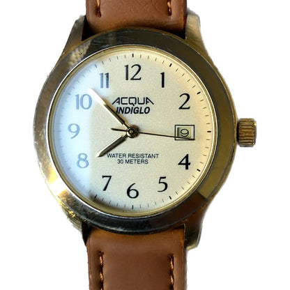 Reloj Timex Acqua Hombre Año 2001 Fondo Marfil Raro Indiglo