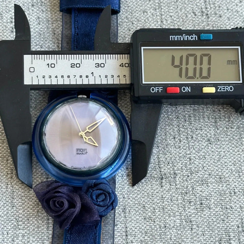 Reloj Swatch Pop King Blue Mujer Año 1998 Correa Floral Raro