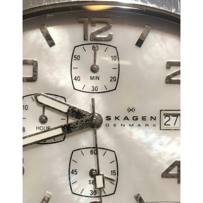 Reloj Skagen Hombre 2007 Cronógrafo Cuadrado Madreperla Raro