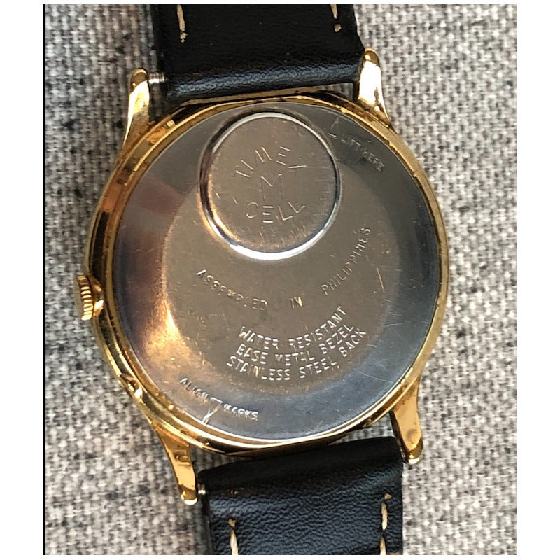 Reloj Timex Vintage Dorado Línea Q 80´s Escaso