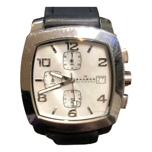 Reloj Skagen Hombre 2007 Cronógrafo Cuadrado Madreperla Raro