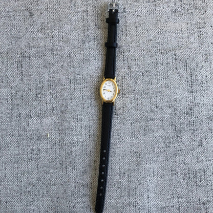 Reloj Timex Mujer Oval Vintage1998 Cuarzo Dorado 19mm Escaso