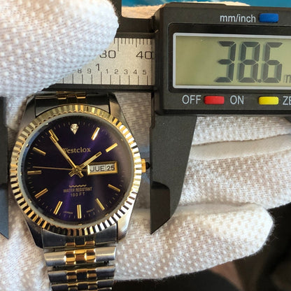 Reloj Westclox Hombre 1995 Datejust Style Purpura Sunburst