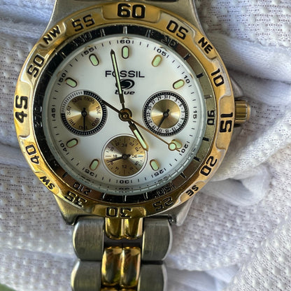 Reloj Fossil Blue Unisex 2005 Diver Compacto Bicolor Multifunción