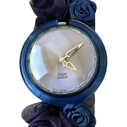 Reloj Swatch Pop King Blue Mujer Año 1998 Correa Floral Raro