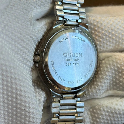 Reloj Gruen Unisex Dial Texturizado 34mm 1993 Diamante A Las 12