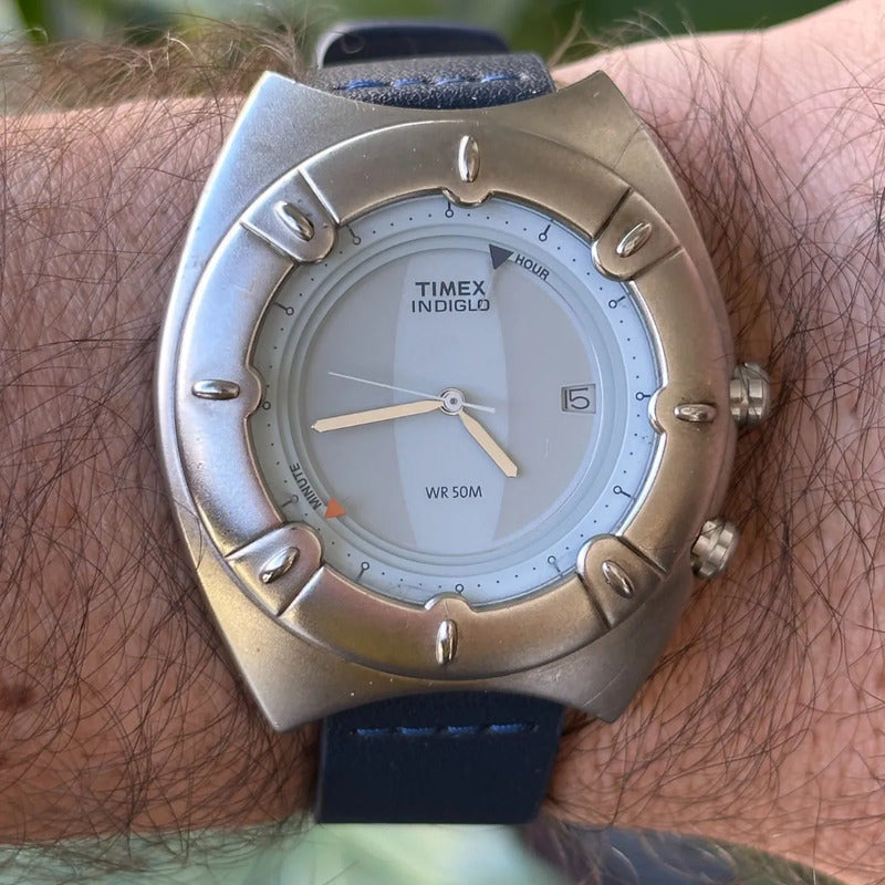 Reloj Timex Hombre Año 2001 Experimental Futurista Bisel Rotatorio