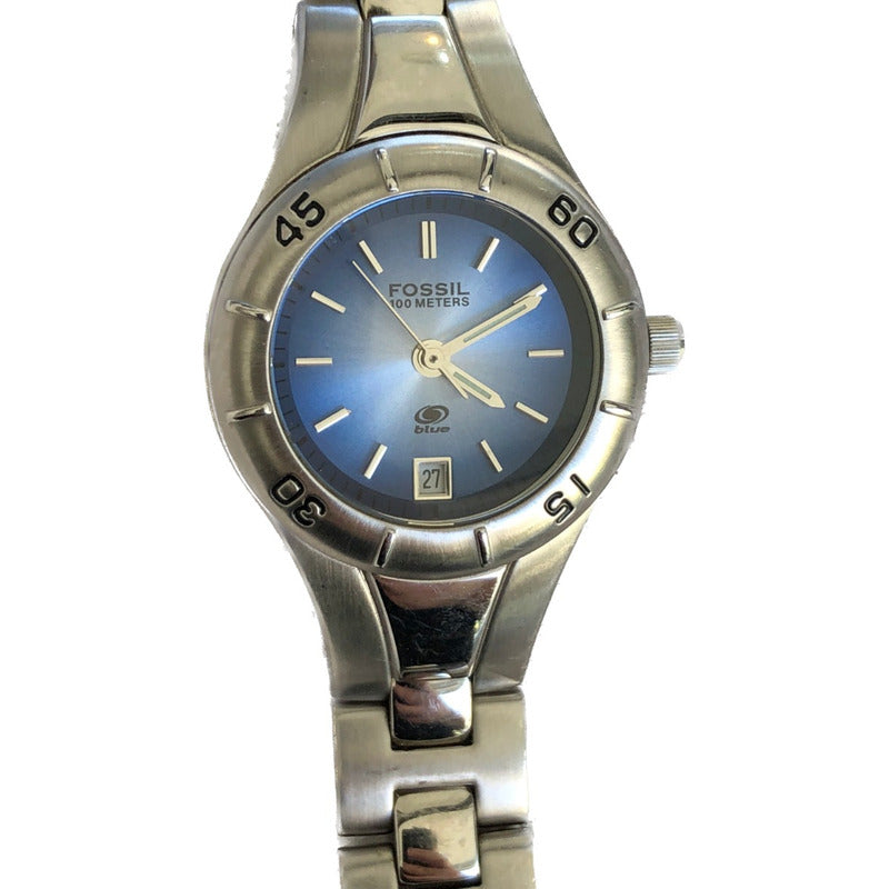 Reloj Fossil Mujer Año 2001 Blue Serie Sunburst Acero