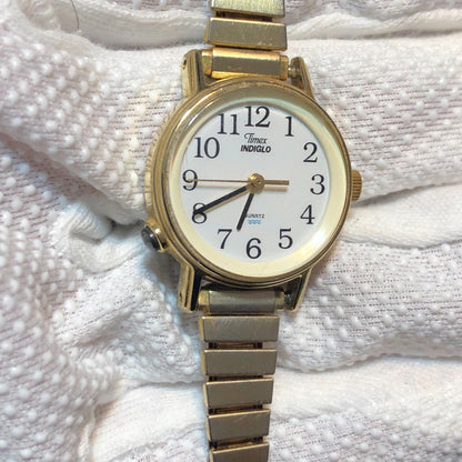 Reloj Timex Mujer Vintage Año 1998 Indiglo A Las 8 Dorado