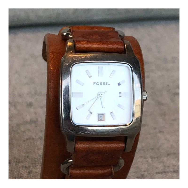 Reloj Fossil Vintage Mujer Pulsera De Cuero Ancha