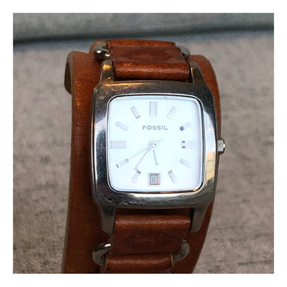 Reloj Fossil Vintage Mujer Pulsera De Cuero Ancha