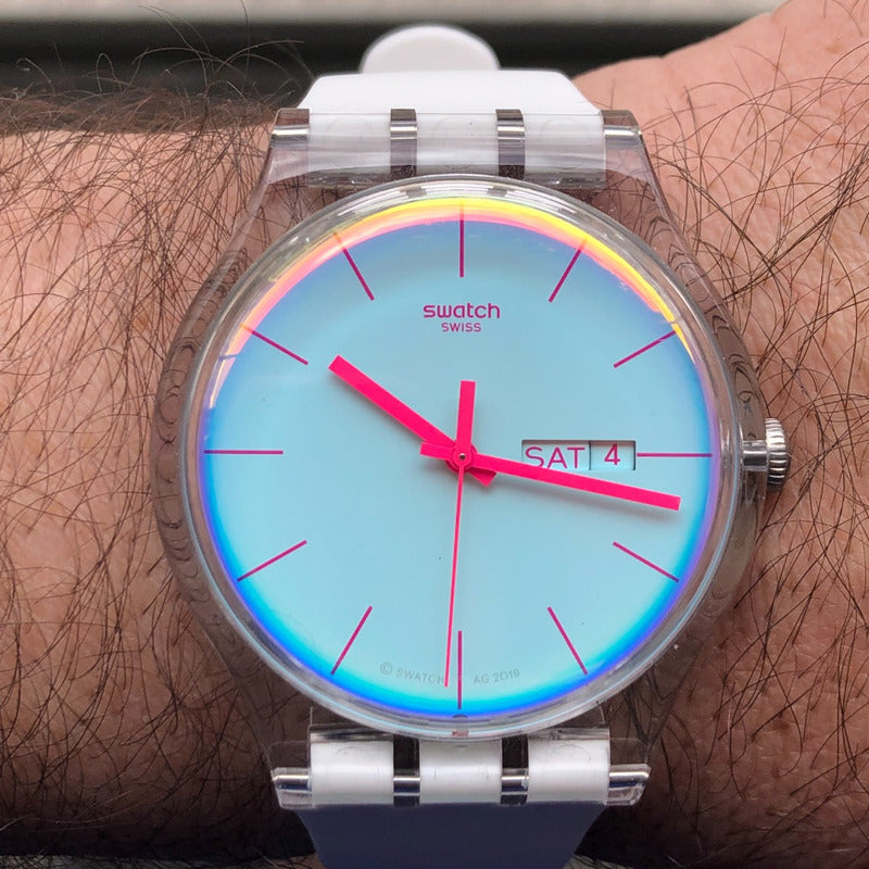 Reloj Swatch Hombre Año 2019 Pastel Rebel Iridiscente 41mm