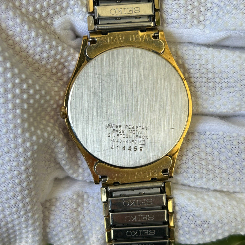 Reloj Seiko Hombre Vintage 1994 Dial Champagne Día-fecha