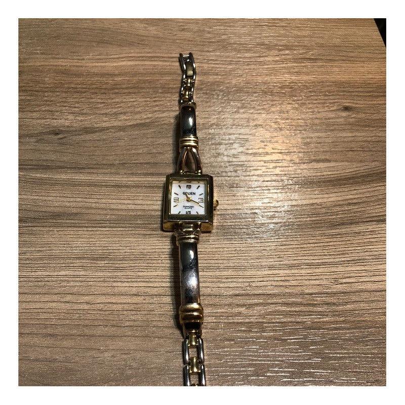 Reloj Fino Gruen Mujer Madreperla Diamantes Vintage Años 90s