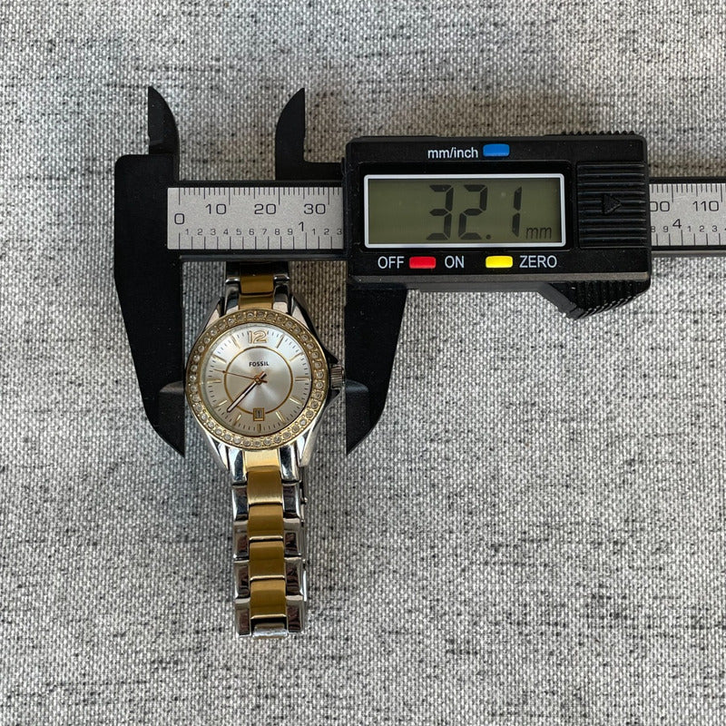 Reloj Fossil Mujer Año 2011 Two Tone Cristales Riley Mini