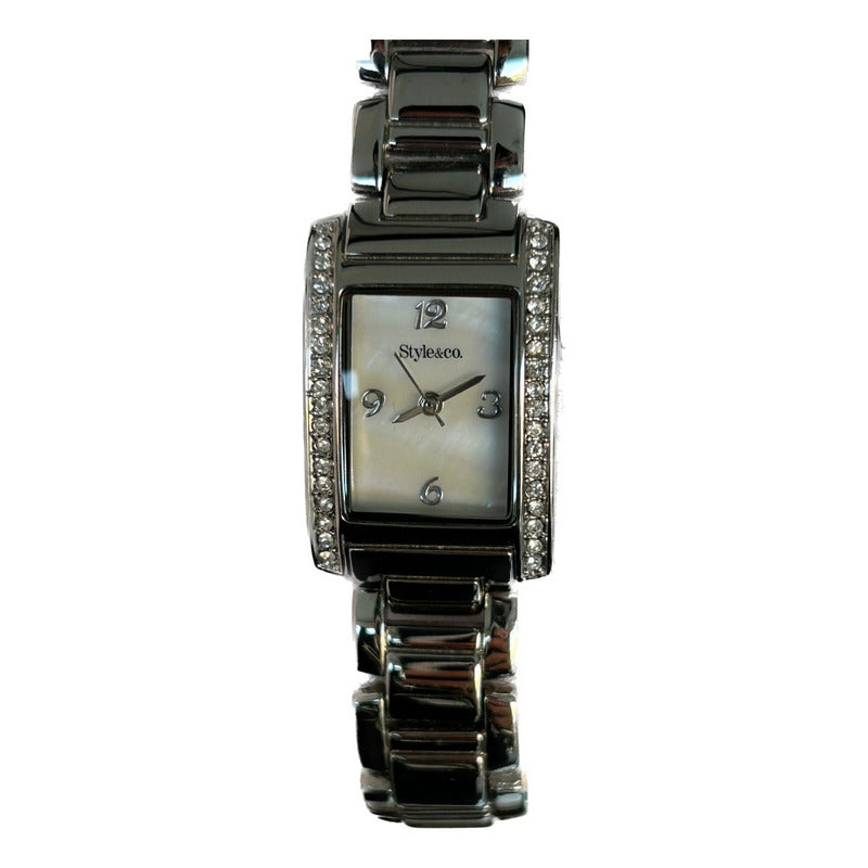 Reloj Joya Style&co Mujer 2008 Madreperla Rectangular Escaso