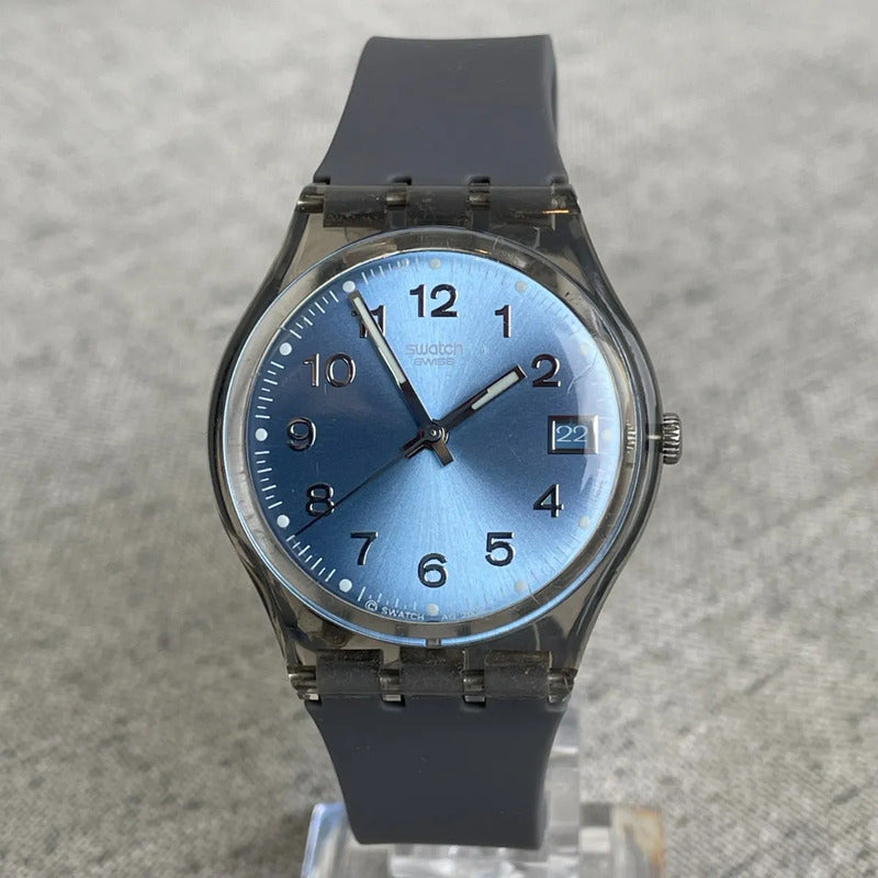 Reloj Swatch Gent 2003 Azul Sunburst Transparente Gm415 Azul