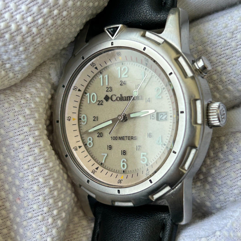 Reloj Columbia Hombre 2003 Acero 100m Agujas Lumen Raro