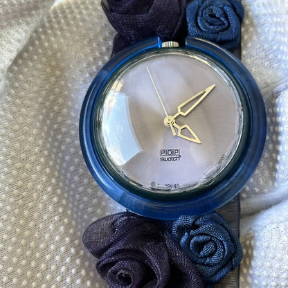 Reloj Swatch Pop King Blue Mujer Año 1998 Correa Floral Raro