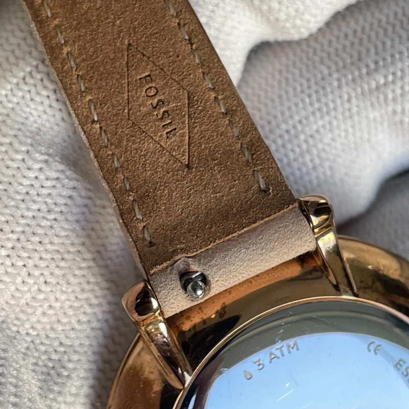 Reloj Fossil Mujer Jacqueline Rose Gold Año 2016 Cuero Fecha