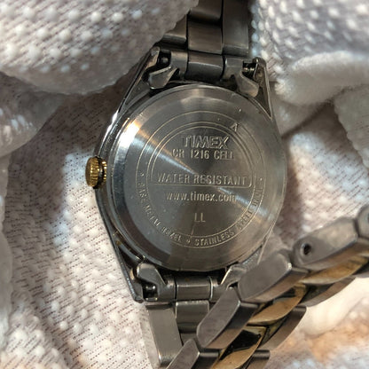 Reloj Timex Mujer Año 2009 Bisel Dorado Acero Two Tone