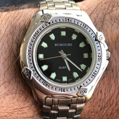 Reloj Rumours Hombre Vintage 1997 Negro Diver Japan Movt