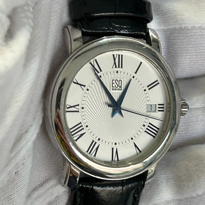 Reloj ESQ Swiss Hombre Año 2002 Guilloché Corona Azul Movado