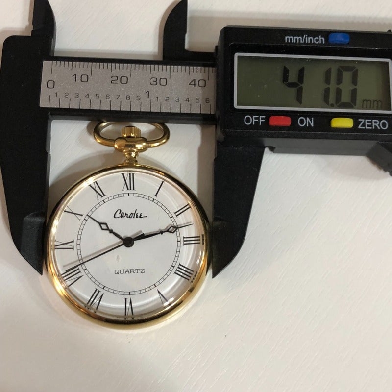 Reloj De Bolsillo Carolee Cuarzo Años 90 Dorado Clásico