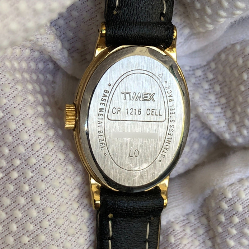 Reloj Timex Mujer Oval Vintage1998 Cuarzo Dorado 19mm Escaso