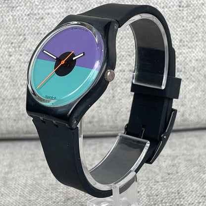 Reloj Swatch Hombre Vintage 1987 Purpura Turquesa Gb12
