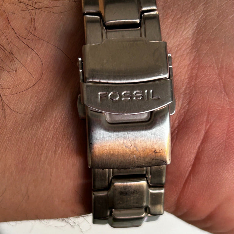 Reloj Fossil Hombre Año 2004 Único Diseño Fuego Bigtic