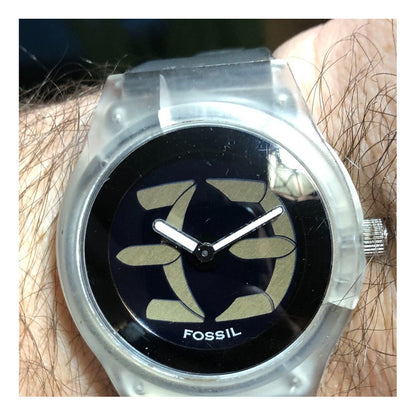 Reloj Fossil Bigtic Hombre Escasísimo Translúcido Año 2003