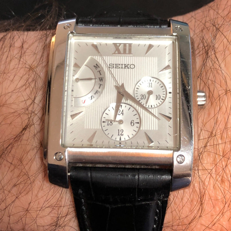 Reloj Seiko Multifunción Hombre Año 2006 Rectangular Japonés