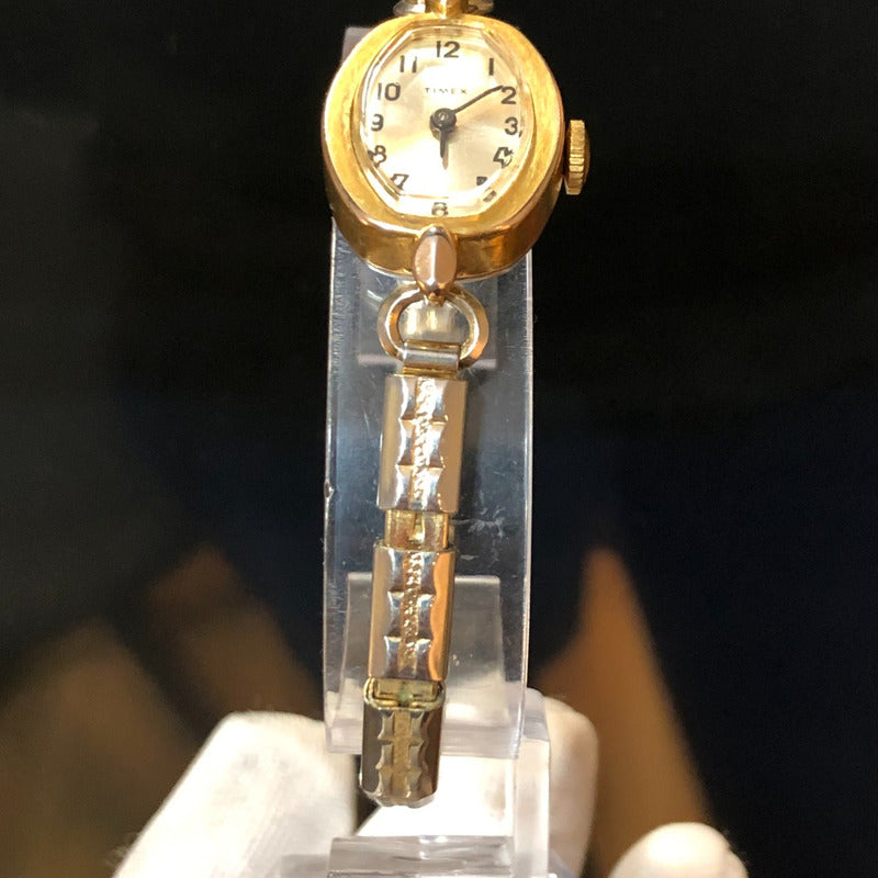 Reloj Timex Mujer A Cuerda Años 70´s Oval Pulsera Expandible